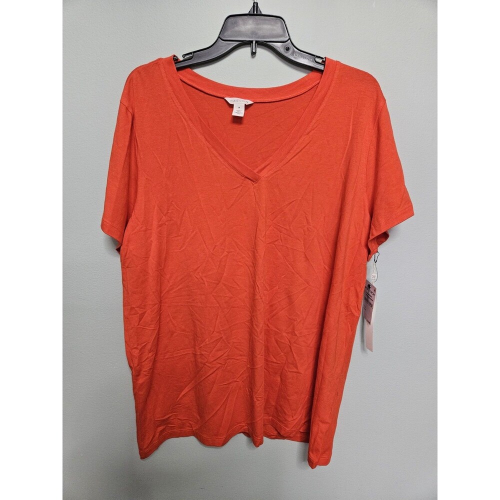 Caslon V-Neck T-Shirt Orange/Red Size 2XL